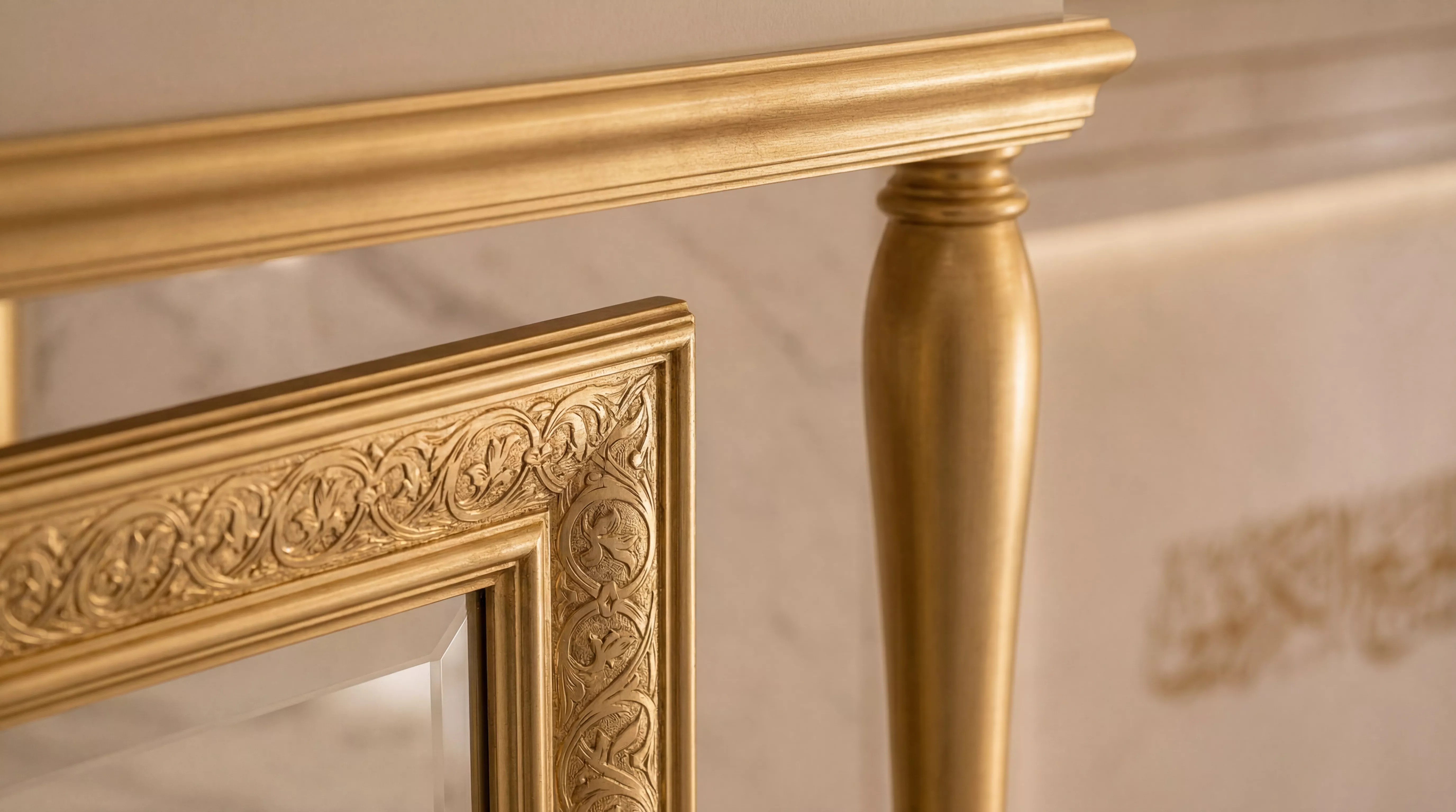 Elegant gold details in a luxurious majlis design